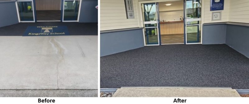 Slim Rib outdoor carpet install - before and after
